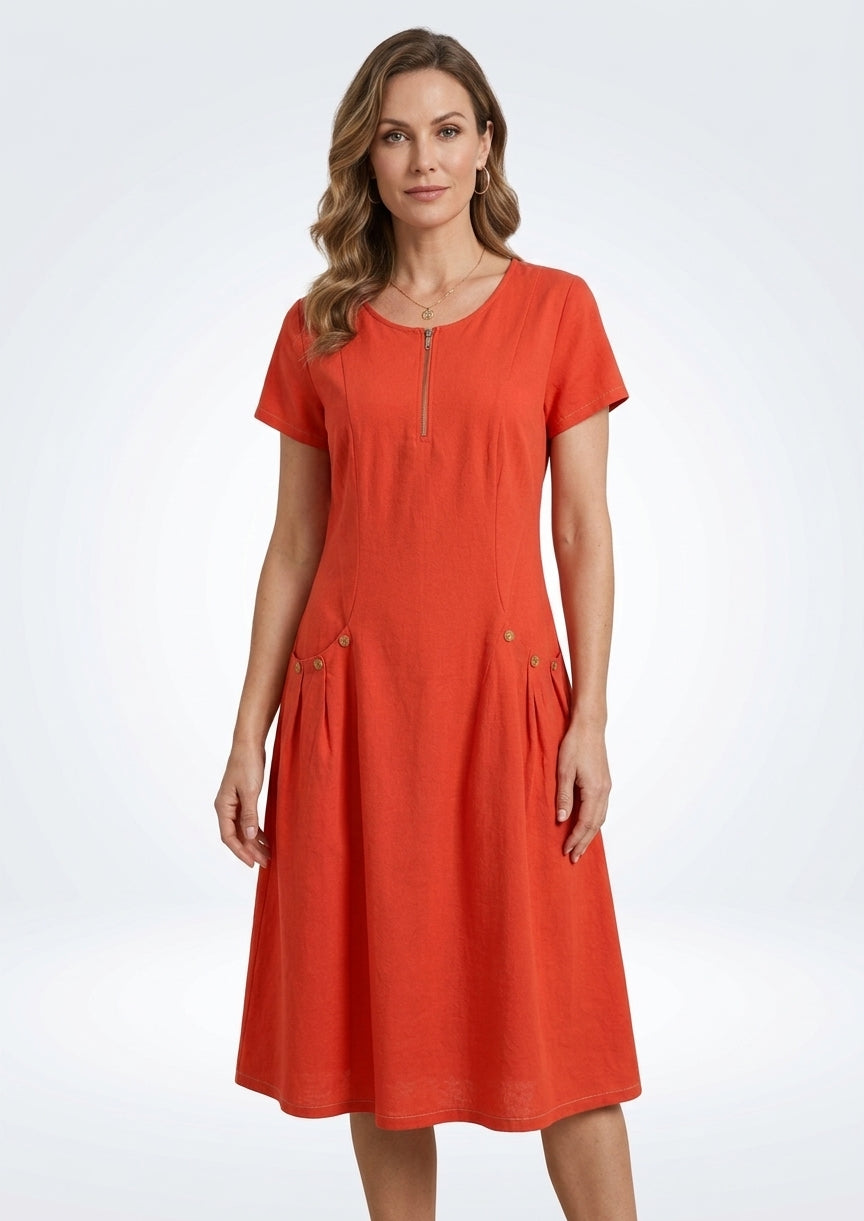 Robe Élégante à Manches Courtes